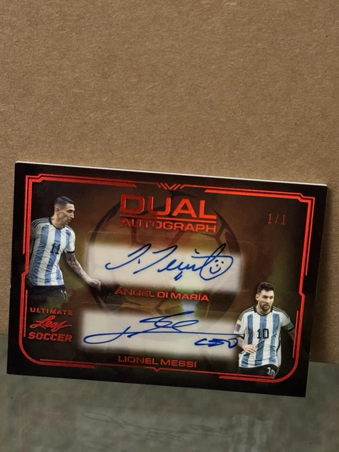 2022 Leaf Ultimate Soccer Lionel Messi Angel Di Maria Dual Auto 1/1