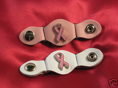 Handcrafted Pink Ribbon Vest Extender Pink or White Leather/Loop Sold  Separately