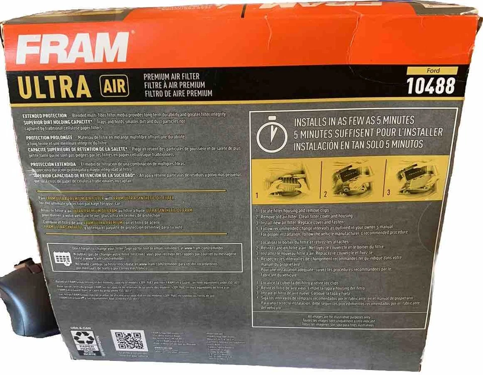 Воздушный фильтр премиум-класса FRAME ULTRA #10488, совместимый с Ford - Изображение 3 из 4