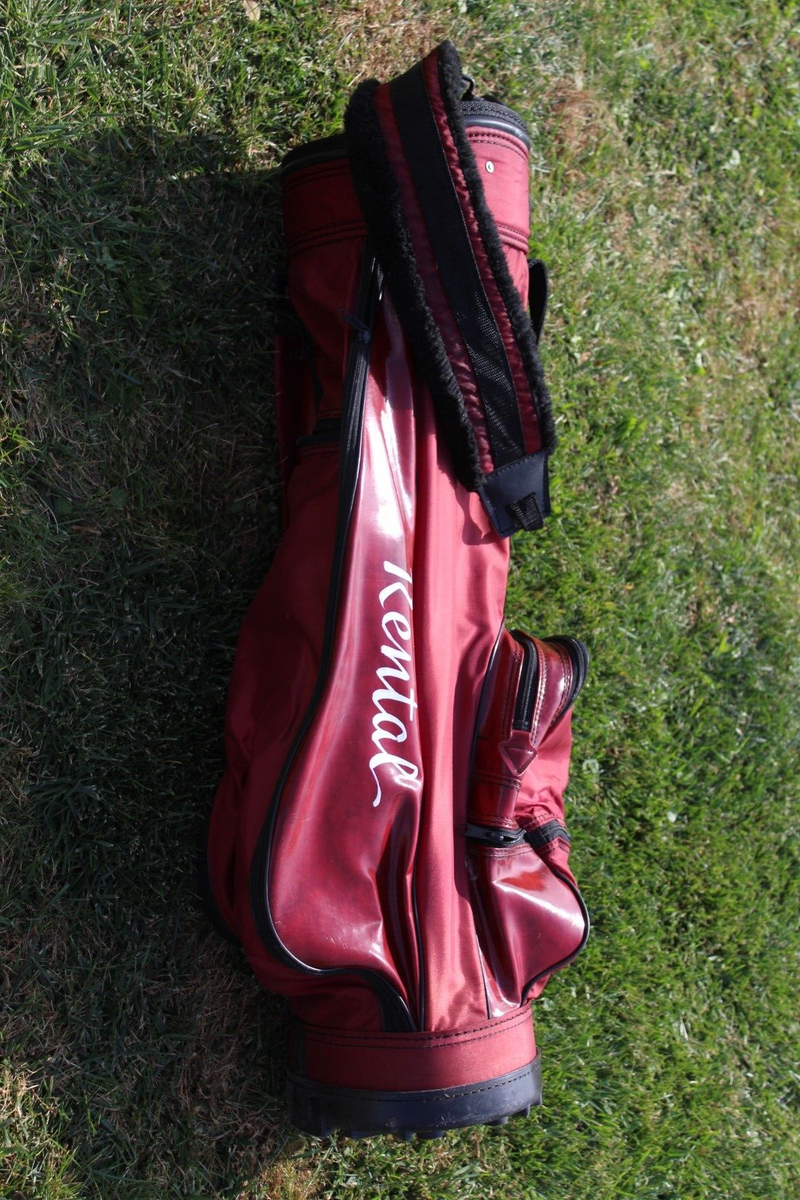 VTG. Burton MFG Co Jasper Alabama Golf Bag Red & Black 3 Way 8