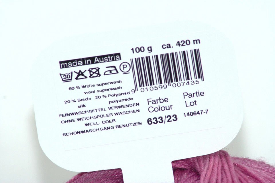 Ferner Sockenwolle mit Seide, 4-fach, Merino und Seide, verschiedene Farben - Bild 2 von 2