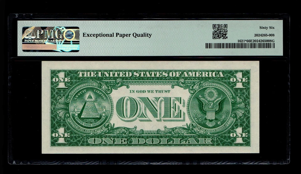 STAR 1957-B $1 Silver Certificate PMG GEM UNC 66 EPQ - Image 2 of 2