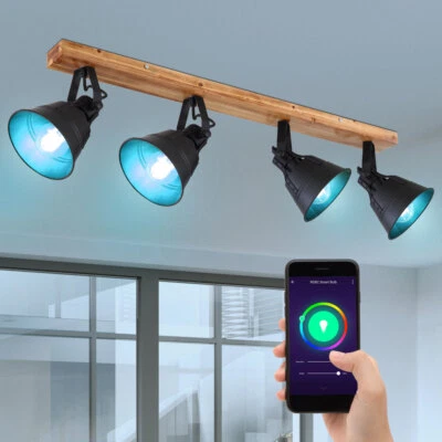 Smart Home LED Decken Lampe Alexa Vintage RGB Leuchte Google Spot Leiste dimmbar - Bild 1 von 4
