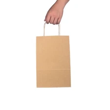 Small Brown Kraft Paper Bags with Handles 8" x 4.5" x 10.25"