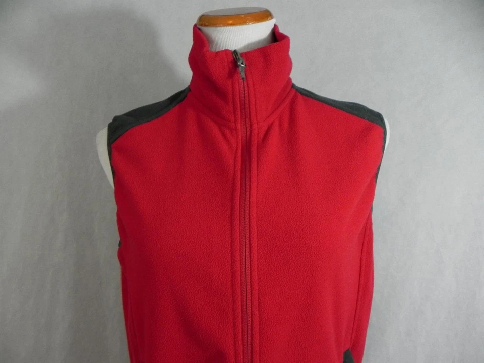 Chaleco polar 10.000 pies sobre el nivel del mar rojo con cremallera completa para mujer talla M gris raglán f40 Foto 2 de 4