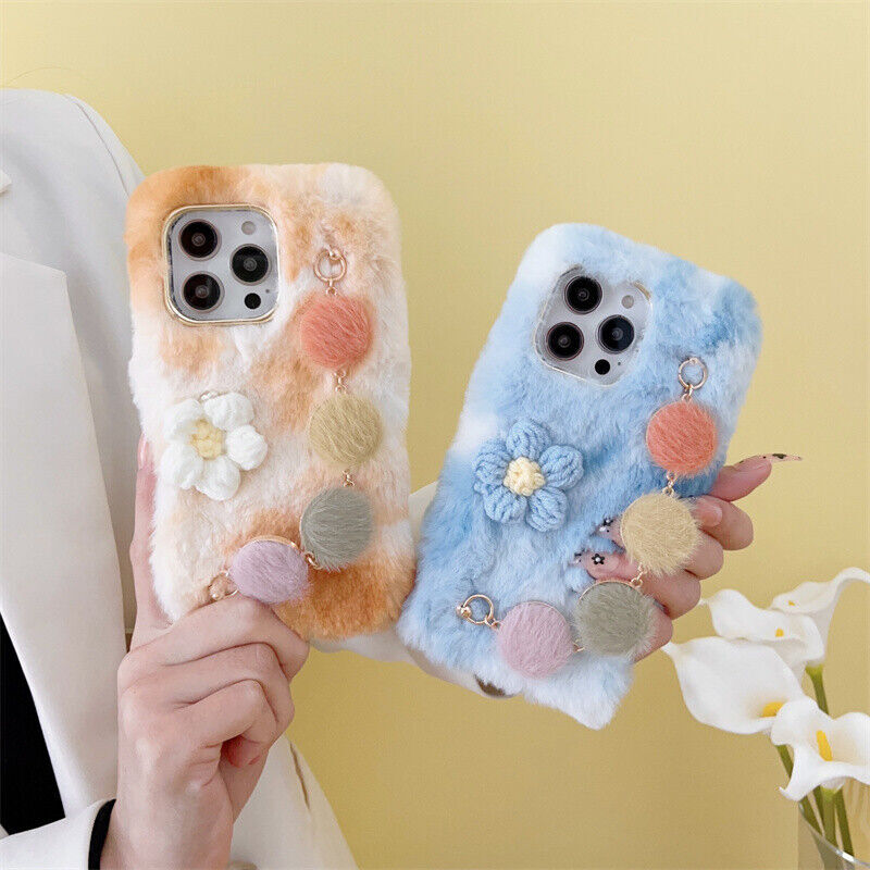 Flower Plush Fluffy Case Bracelet for iPhone 11 12 13 14 15 Pro Max X XR Cover | eBay Flower Plush Fluffy Case Bracelet for iPhone 11 12 13 14 15 Pro Max X XR Cover | eBay