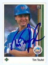 Tim Teufel autographed baseball card Mets 1989 Upper Deck baseball card #277