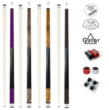 Lot of 4 Champion ST Grey/Black/purple Pool Cue Stick ,A Glove,4 Black Tips