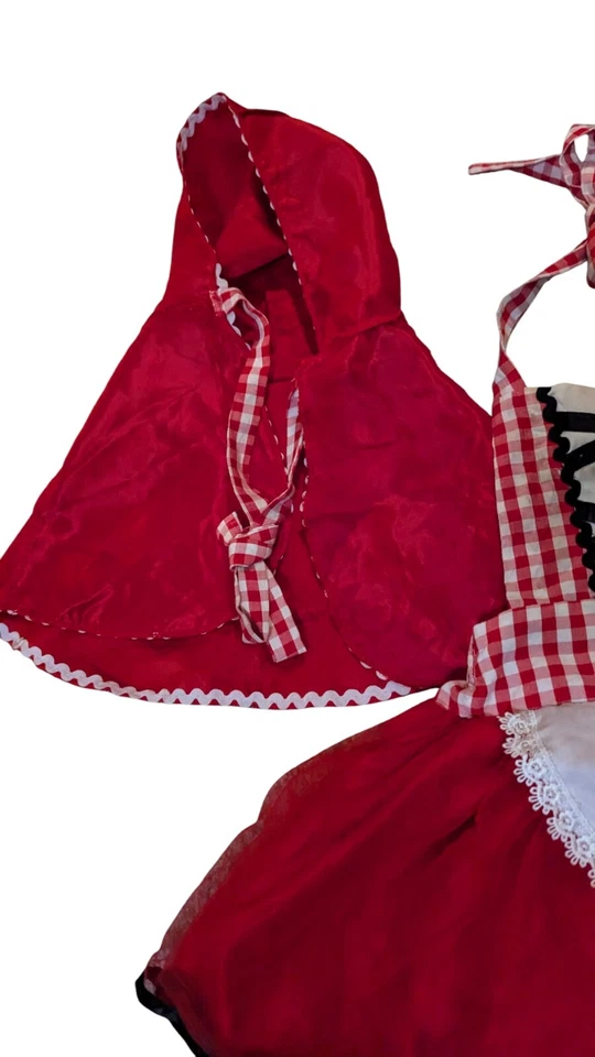 Little Red Riding Hood Baby Girl Costume 12 18 Months Cape Outfit 2 Pc Set Dress - Image 3 of 4