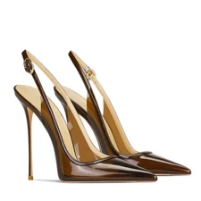 2025 Summer New Strap Sandals Womens High Heels Buckle Pointy Toe Party Shoes Sz