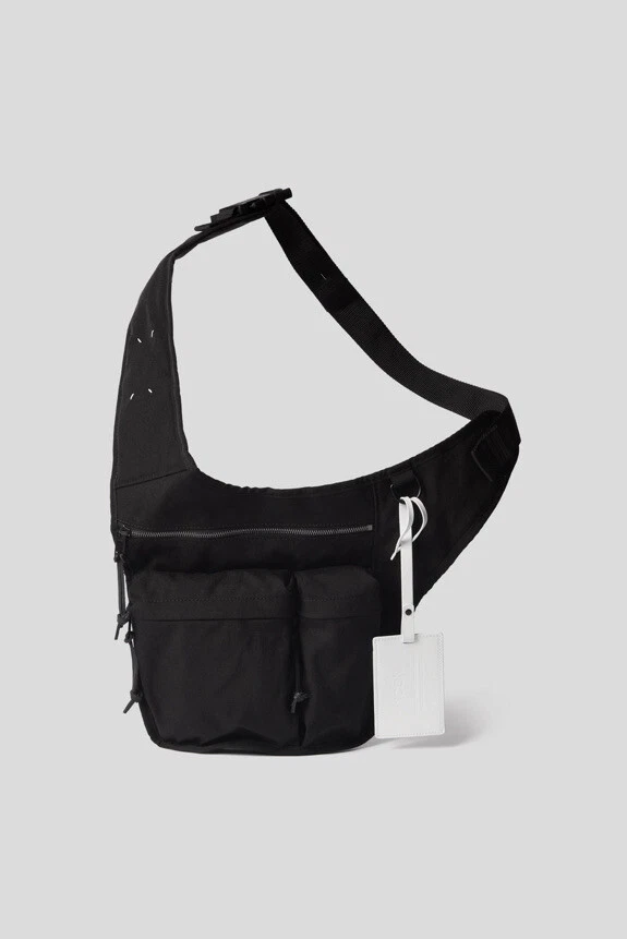 Maison Margiela 1CÔN MESSENGER BAG Black 4stitch Logo Crossbody Belt Waist Large
