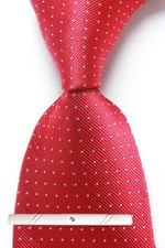 New Classic Polka Dot Red White JACQUARD WOVEN 100 Silk Men's Necktie Tie