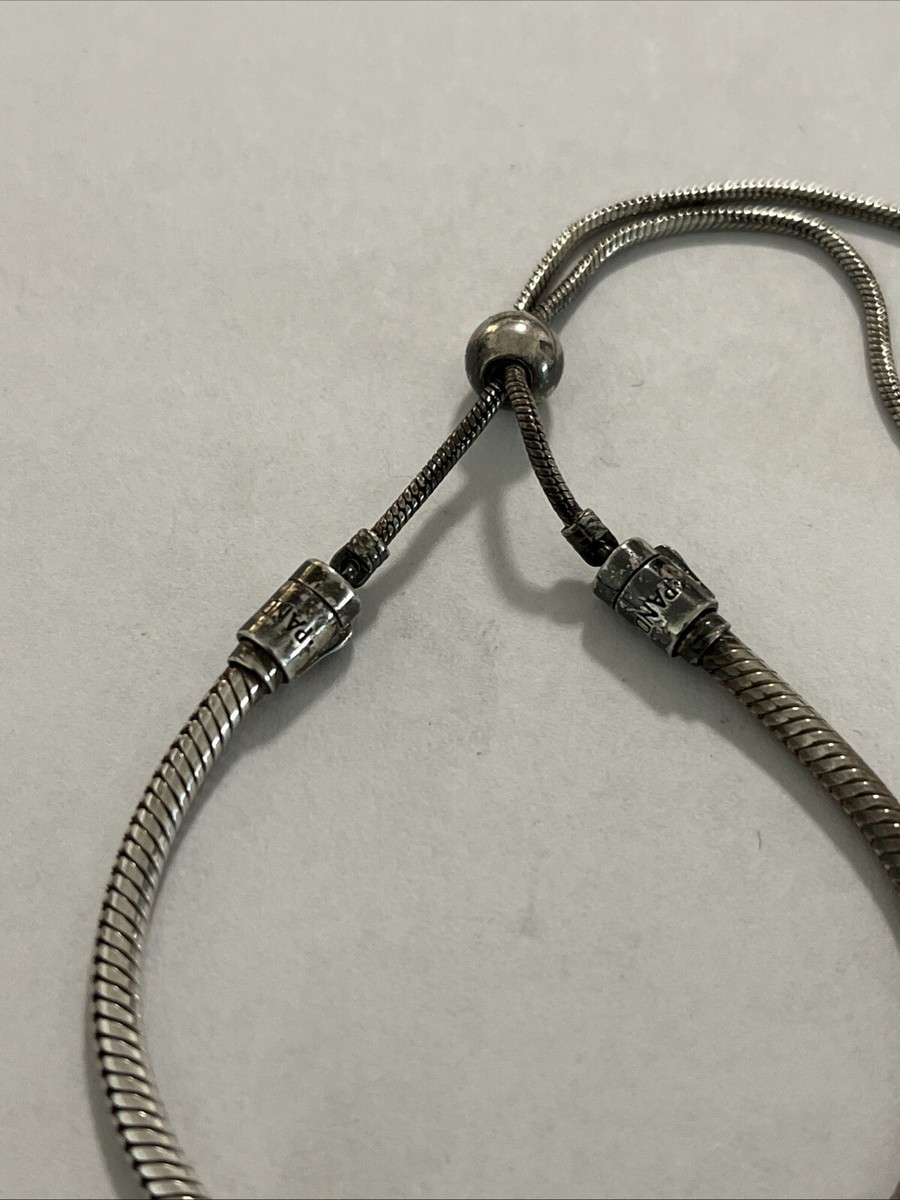 PANDORA Sterling Silver Snake Chain Slider Bracelet —-(H) | eBay