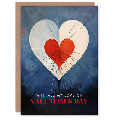 Valentines Day Greeting Card Artistic Abstract Grunge Dark For Him Husband