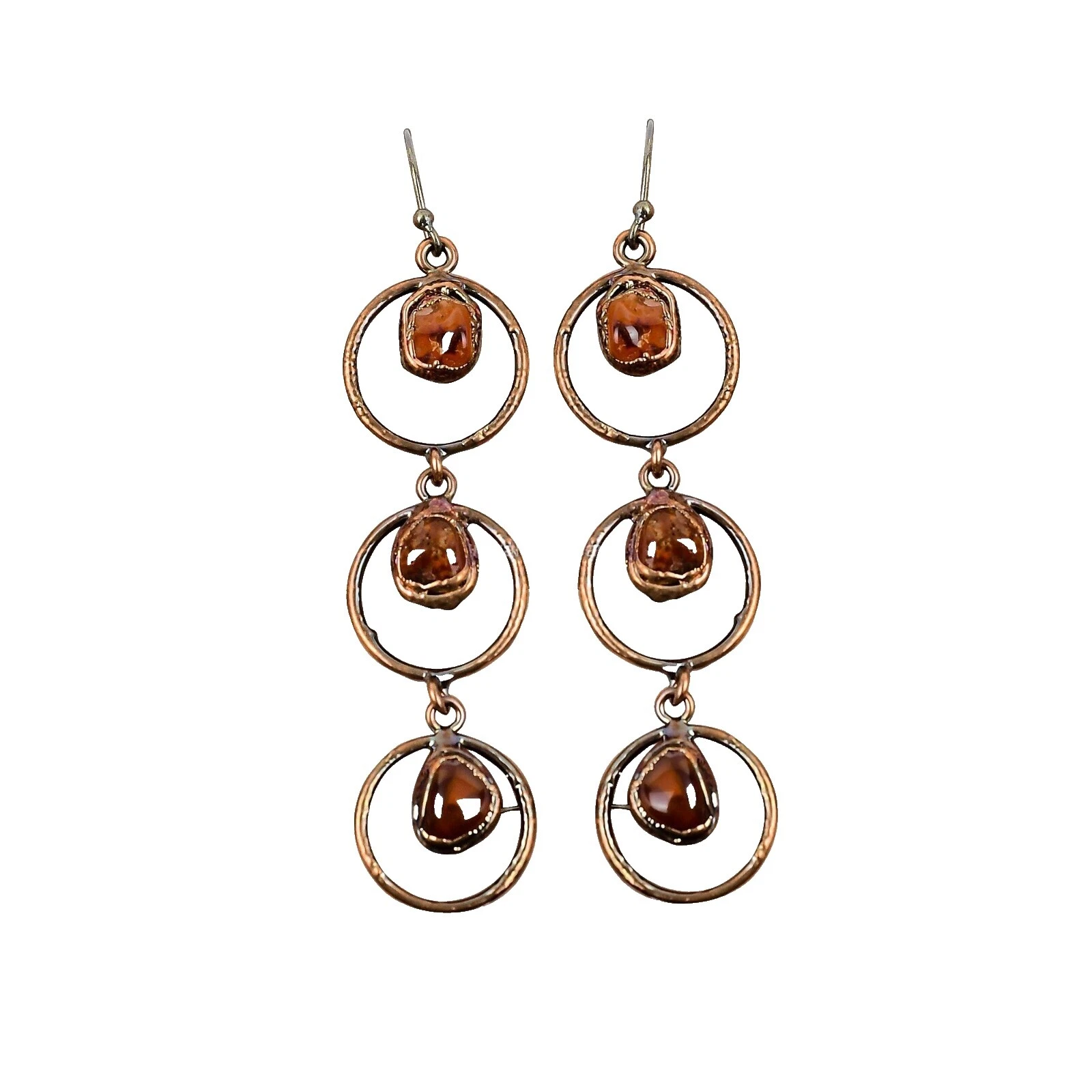 Brown Carnelian Fashion Earrings