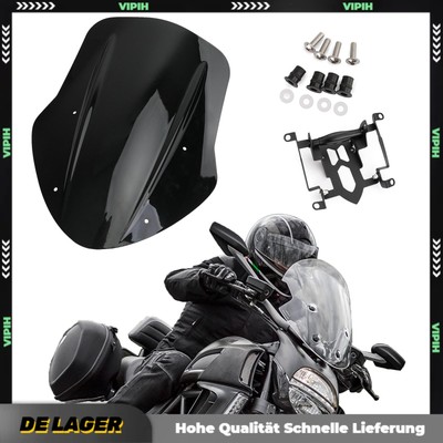 1x Windshield Windscreen Wind Defector protection For Ducati Diavel 14-18 Black