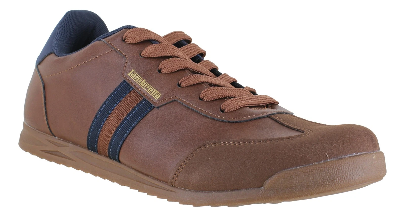 Lambretta Tackle Mens Tan/Navy Casual Smart Lace Up Retro Trainers
Opens in a new window or tab