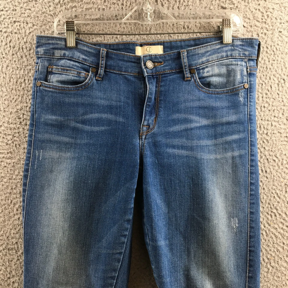 Pantalones de mezclilla ajustados CJ by Cookie Johnson para mujer 28 azul mezcla de algodón tiro medio cremallera Foto 2 de 4