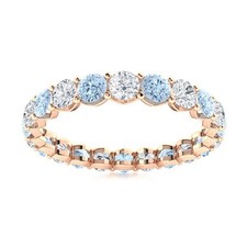 Aquamarine Gemstone Sterling Silver Anniversary Sister Ethnic Eternity Ring