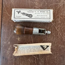 Vintage C.A. Myers Lock Stitch Sewing Awl Chicago Leather Repair Tool
