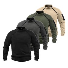 Men Tactical Outdoor Fleece Jacket Warm Zipper Pullover Windproof Coat Thermal