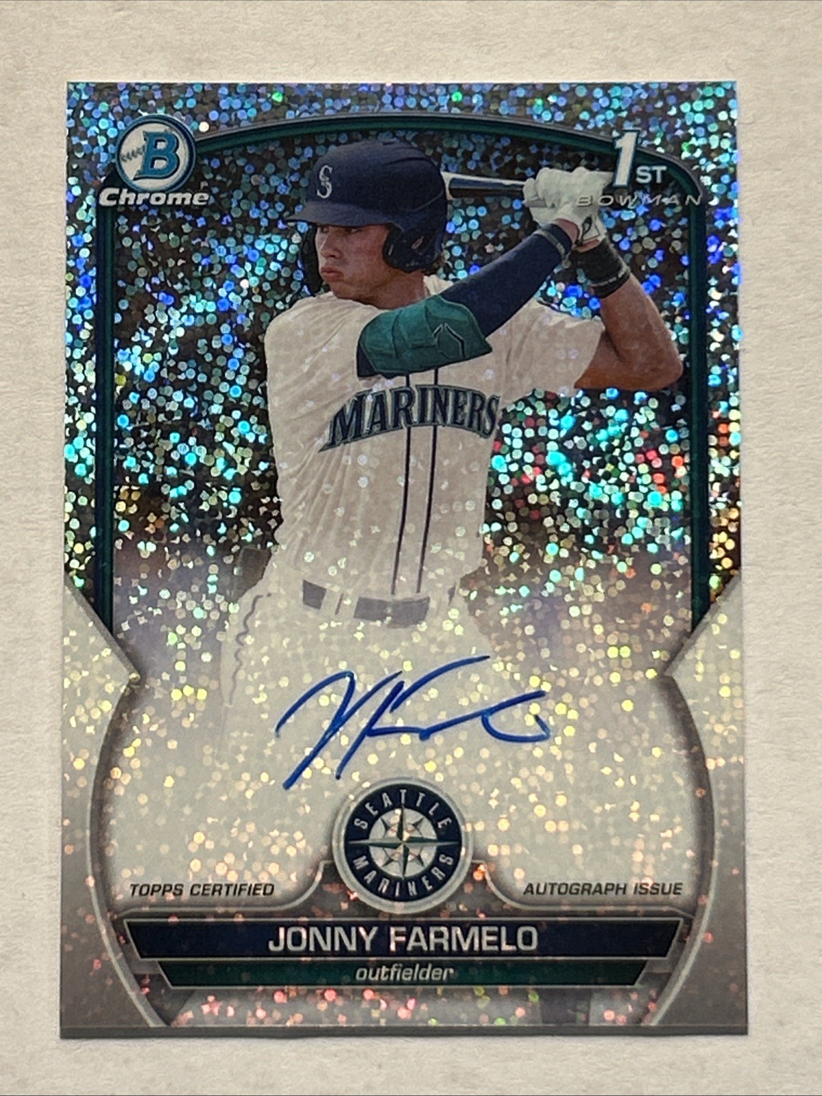 2023 Bowman Draft #CDA-JF 1st Chrome Sparkle Refractor Auto /71 Jonny Farmelo