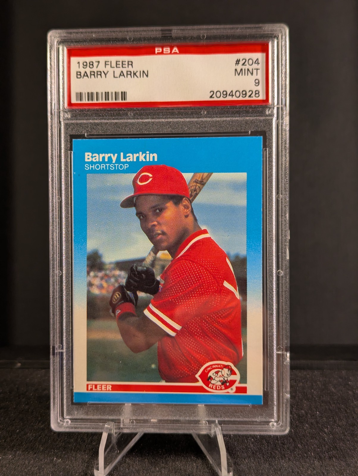1987 Fleer Barry Larkin Rookie RC #204 PSA 9 MINT