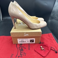 Christian Louboutin Schlichter Pumps 85 Lackleder Nude Heels UK 3 EU 36