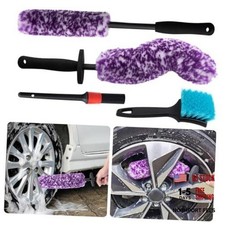 4 Pack Wheel Tire Cleaning Brush Kit Cars Motorcycles RVs Trucks Purple  White