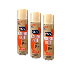 3 Pack Vo5 Hair Spray Brush Out Crystal Clear 14 Hour Hold 8.5 Oz Each