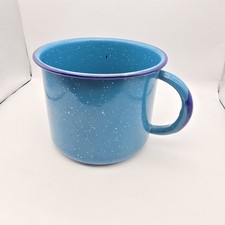XL Blue w/ White Speckles Metal Enameled Camp...