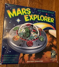 MARS EXPLORER BATTERY POWERED UFO TOY 1998 JAPAN ROCKET USA 