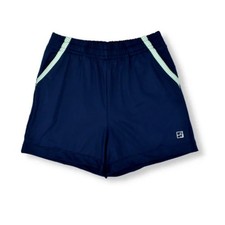 SET Athleisure Nathan Short Navy Green Mini Gingham Preppy Sz 6 Athletic Shorts