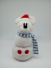 Vintage Disney Store Mickey Mouse Christmas Santa Snowman 12' Plush 2001