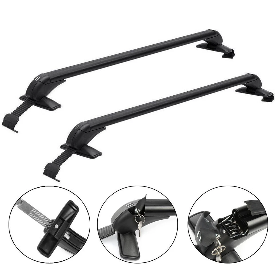 Portaequipajes universal de 39" con barra transversal de techo para auto ¡Aluminio con bloqueo! Foto 4 de 4