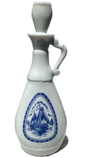 VTG Jim Beam Whiskey Decanter Bottle 1963 Delft Blue Sailboat Windmill Cork Top