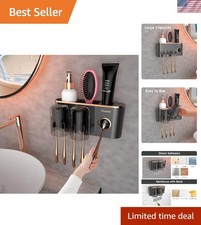 Toothbrush Holders for Bathrooms Wall Mounted with Dispenser 2 Cups 6 Slo...