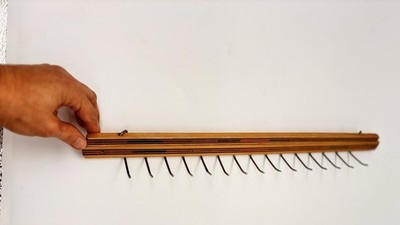 Brown Wood Necktie Rack Mid Century Tie Organizer Display Retro Closet Organizer