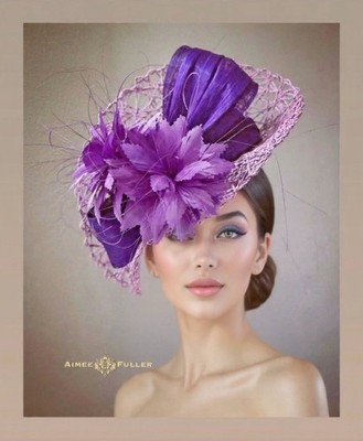 Kentucky Derby Hat Purple Lavender Lilac Shades Fascinator Silk Royal Ascot Hat