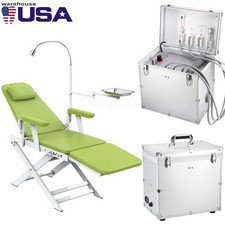 Lightweight Portable Dental Folding Chair 4 Hole Green Colored