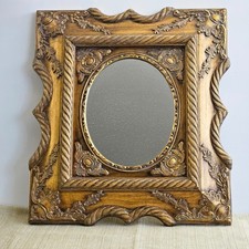 Ornate Baroque Wall Mirror Gold Wood Frame Oval Rococo Old World 19 X 17 Ornate Baroque Wall Mirror Gold Wood Frame Oval Rococo Old World 19 X 17