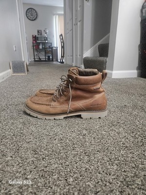 Eddie Bauer WeatherEdge Waterproof Moc Toe Leather Boots Men's Size 13 Brown...