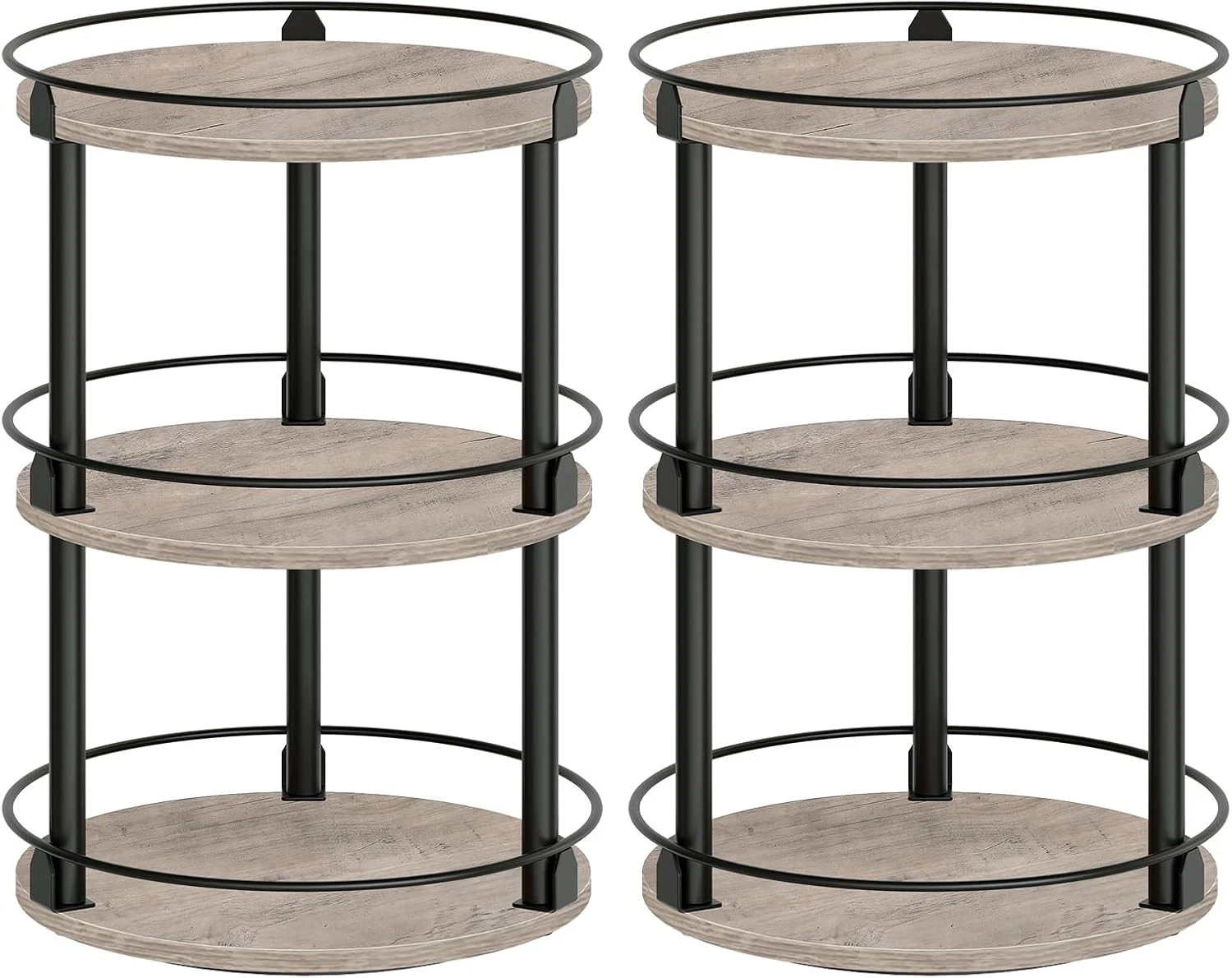 Spice Rack Set of 2 Lazy Susan Organizer 3-Tier Turntable Organizer Rotating