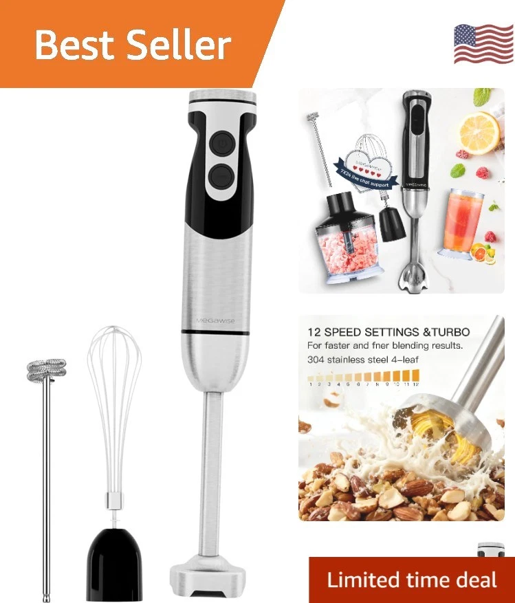 Versatile 12-Speed Immersion Blender with Durable Stainless Steel Design
Opens in a new window or ta