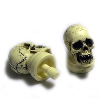 Skull 2pc Joint Protectors 5/16x18 Pool Cue Billiards Skeleton Made in USA JP-B