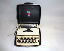 Vintage Smith Corona Electric SCM Pride Line Typewriter Portable Grey Hardcase thumbnail