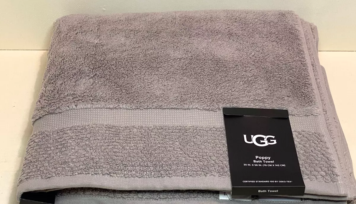 UGG Poppy Large Luxury Bath Towel 100% cotton in Seal Gray 30 x 56