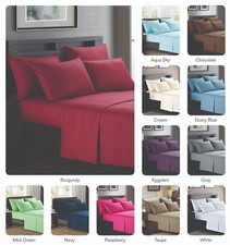 Platinum Hotel Quality Embossed King Sheet Set w/4 Pillow Cases Dusty Light Blue