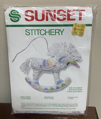 New Sunset Stitchery Wish Upon a Unicorn 3D Ornament Embroidery Kit  # 141