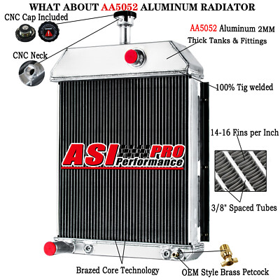 Aluminum 4 Row Radiator Fits Massey Ferguson 275 after s/n 9A298605 579337M92